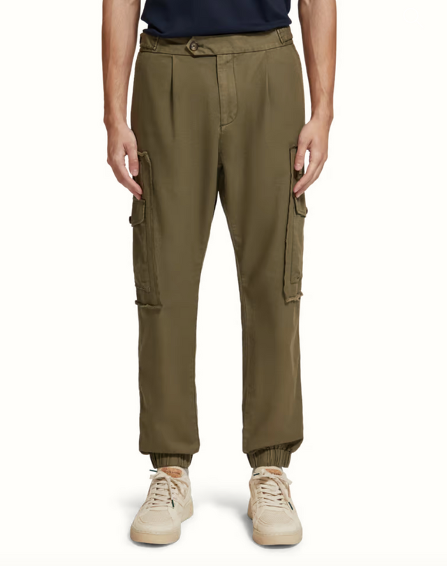 Scotch & Soda Dyed Cargo Jogger Army