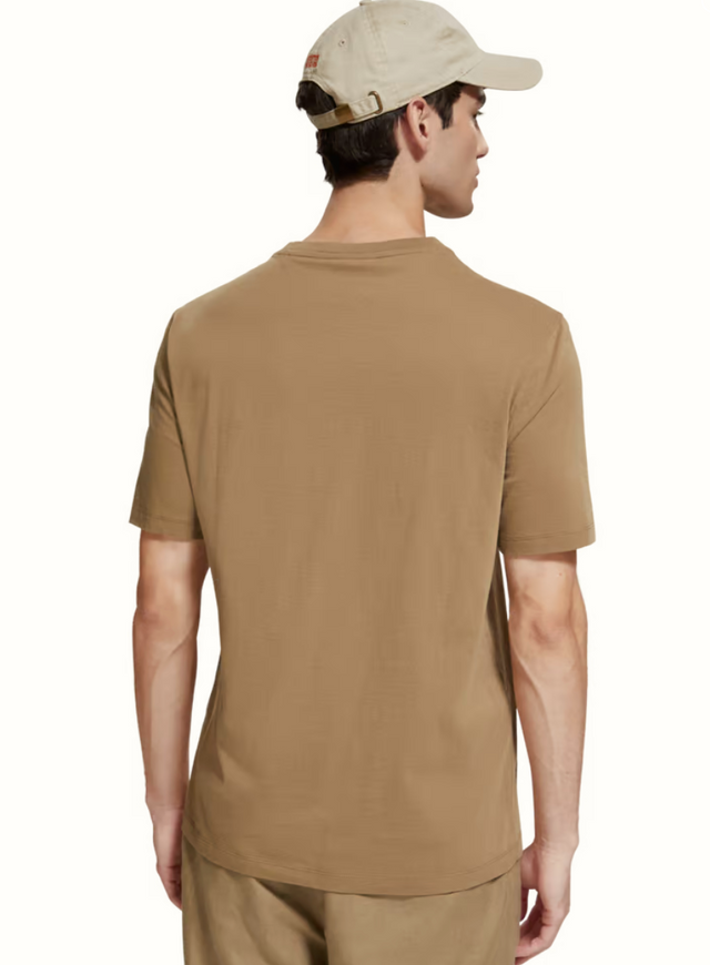 Scotch & Soda Left Chest Artwork Tee Taupe
