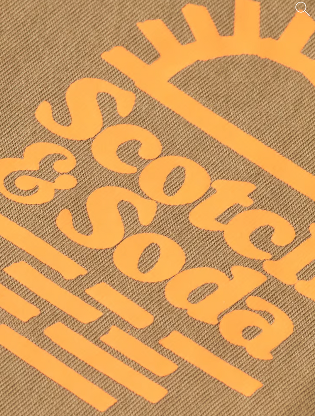 Scotch & Soda Left Chest Artwork Tee Taupe