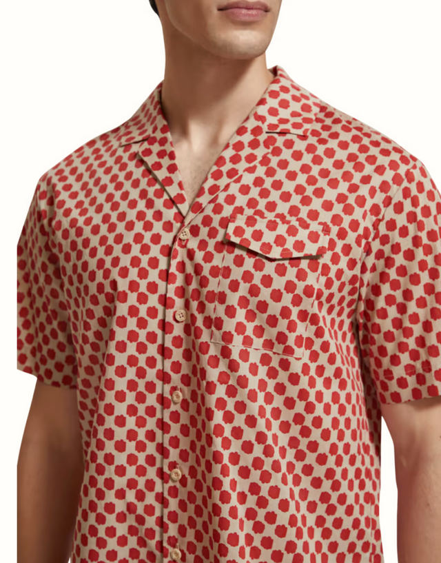 Scotch & Soda Printed Short Sleeve Shirt Polka Red Boat