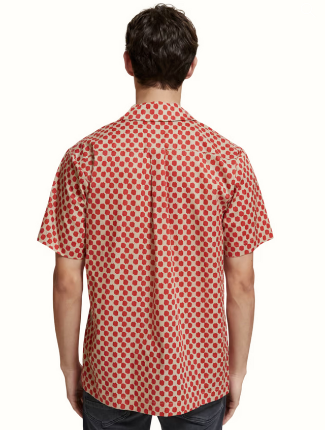 Scotch & Soda Printed Short Sleeve Shirt Polka Red Boat