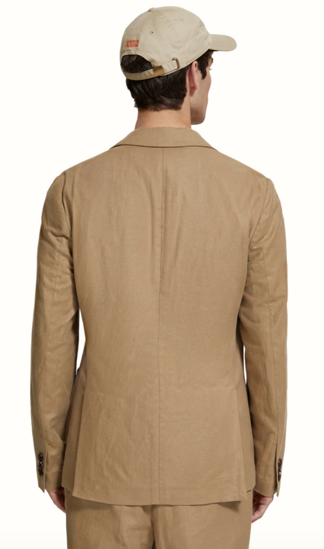 Scotch & Soda Unconstructed Single-Breasted Seastone Twill Blazer