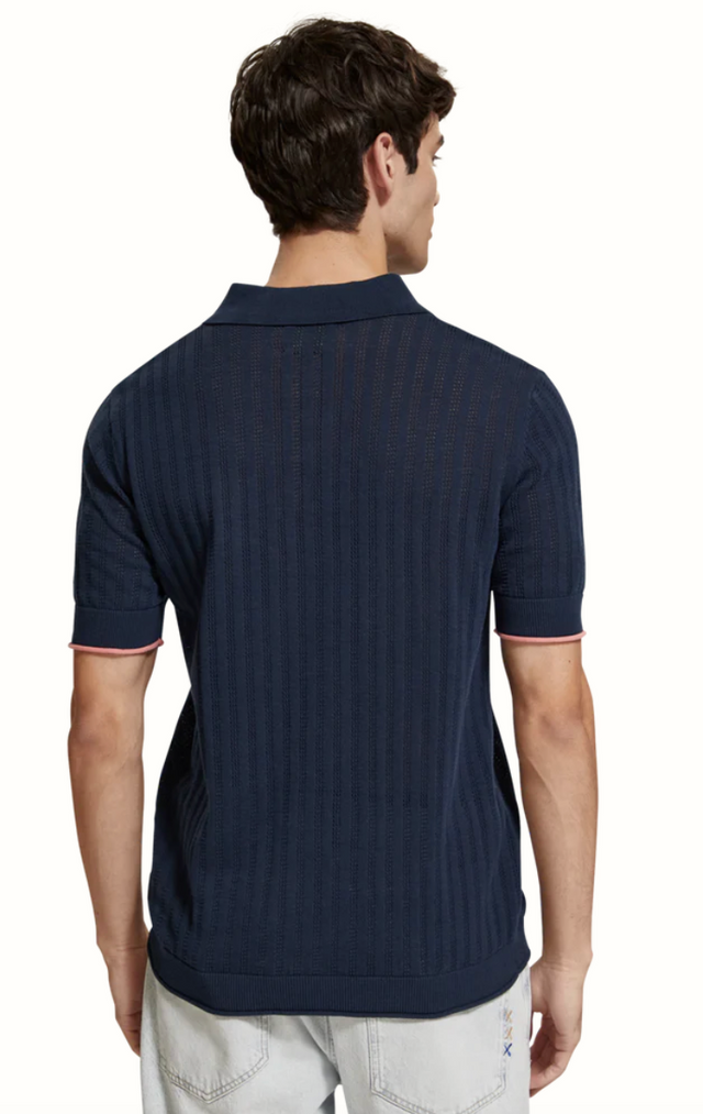 Scotch & Soda Openwork Polo Navy