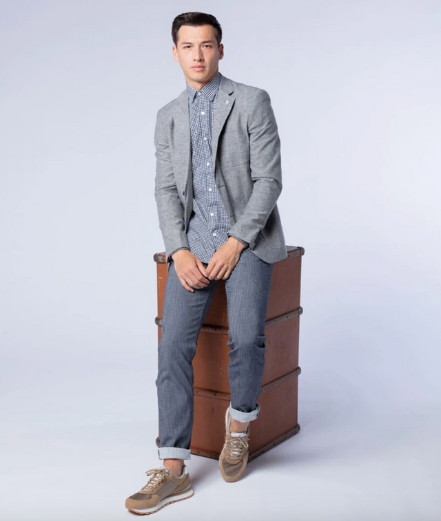 Serge Blanco Simon Linen Blazer Grey