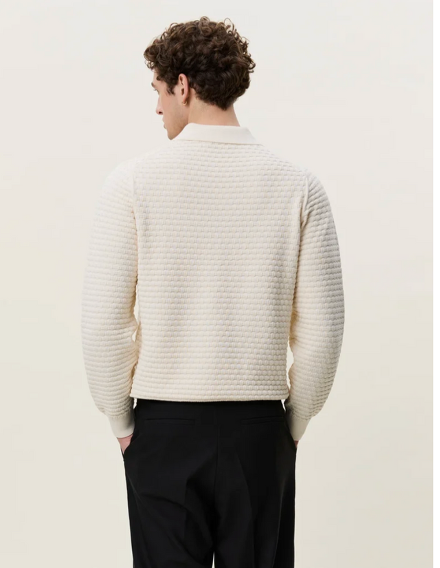 Les Deux Check Structure Knitted LS Polo