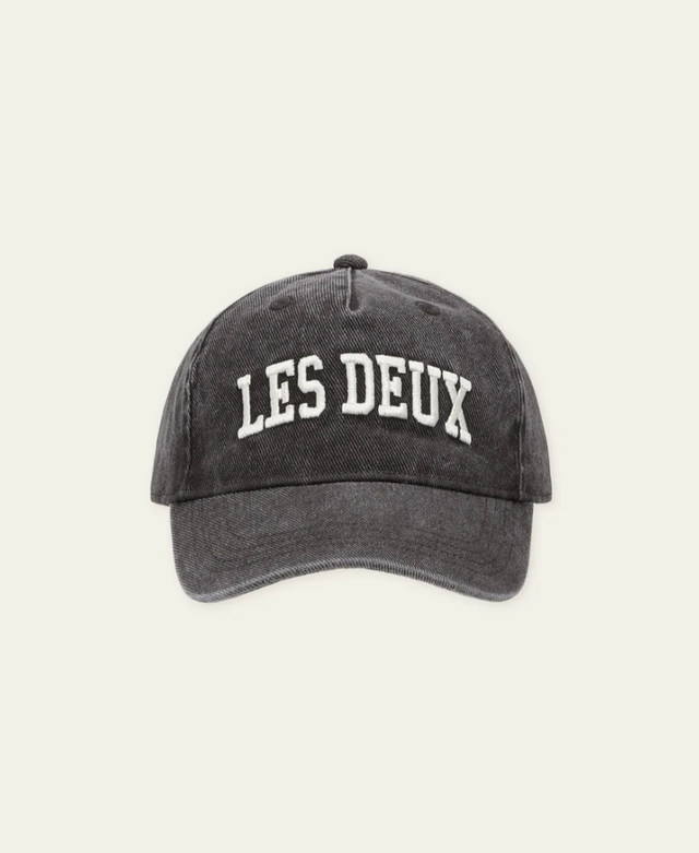 Les Deux Collage Washed Soft Baseball Cap Black
