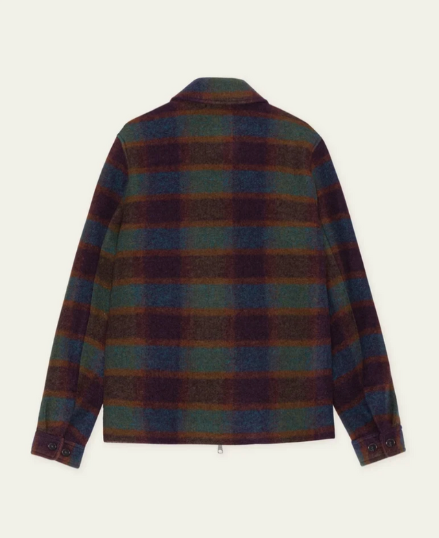 Les Deux Check Wool Zipper Rosin Green