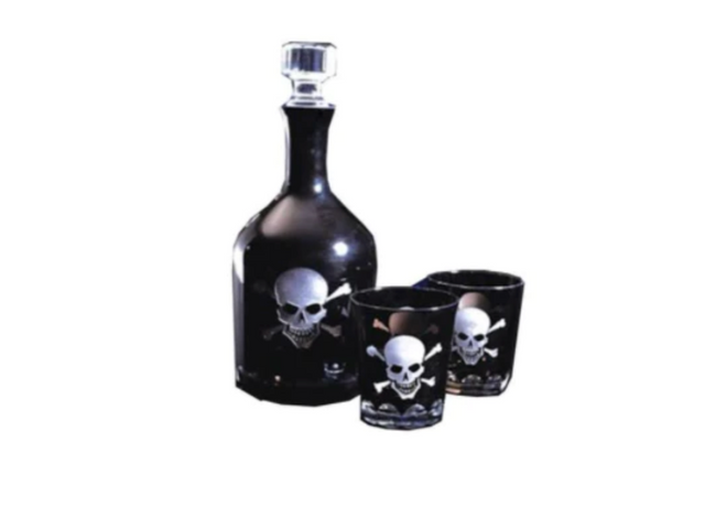 SL Glass Skull Decanter Set