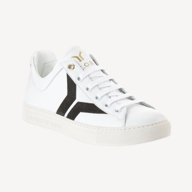 Culture of Brave Courage Mens Low Cut White Leather Sneaker