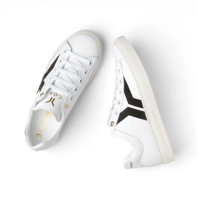 Culture of Brave Courage Mens Low Cut White Leather Sneaker
