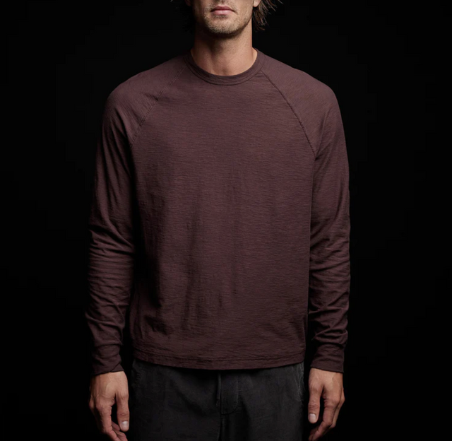 James Perse Reverse Slub Jersey Raglan Crew