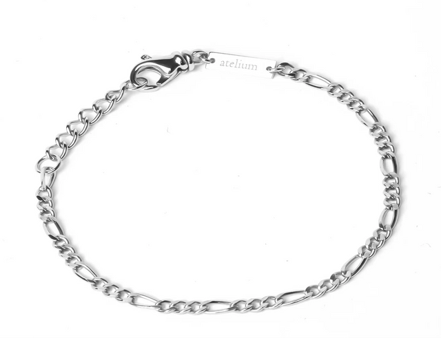 Atelium 3.0mm Sterling Silver Fiagro Chain Bracelet