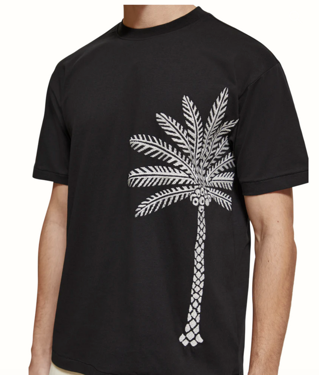 Scotch & Soda Palm Tree Embroidery T-Shirt