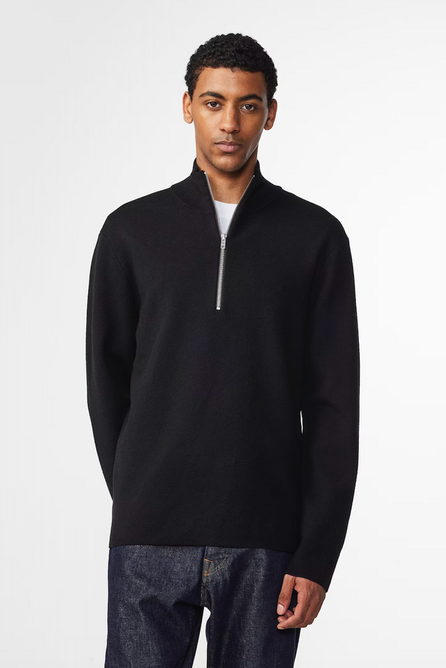 NN.07 Harald Wool Blend Half Zip Sweater