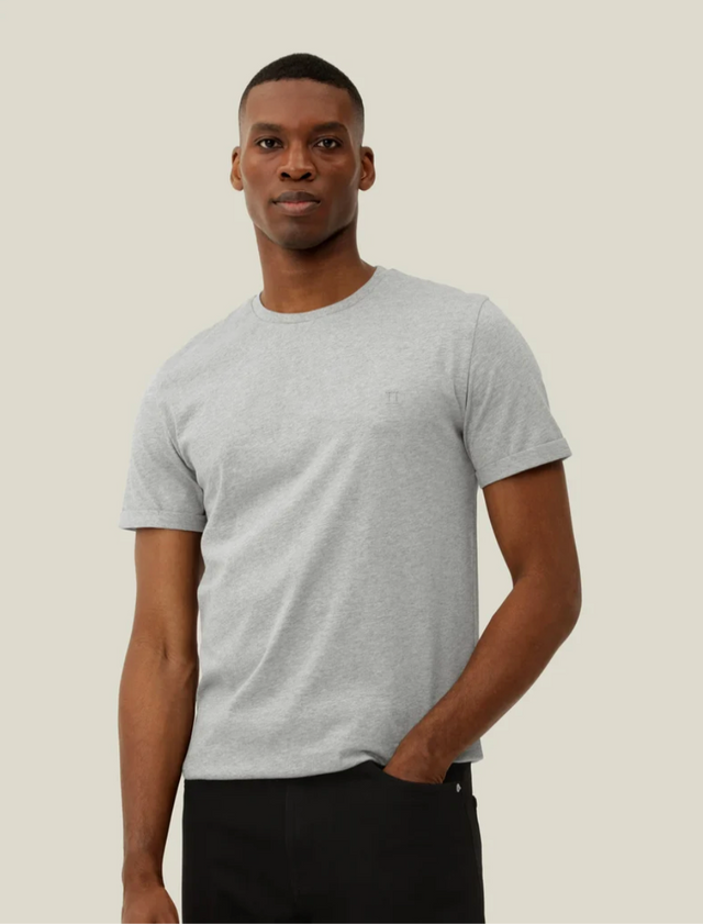 Les Deux Norregard Tonal T-Shirt Grey Melange