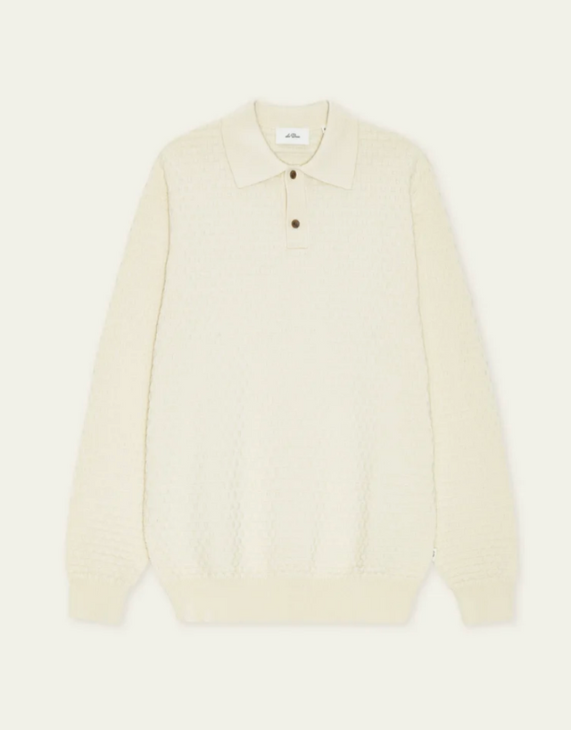Les Deux Check Structure Knitted LS Polo