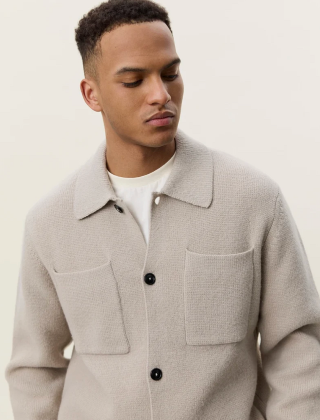 Les Deux Milano Knit Overshirt Light Sand