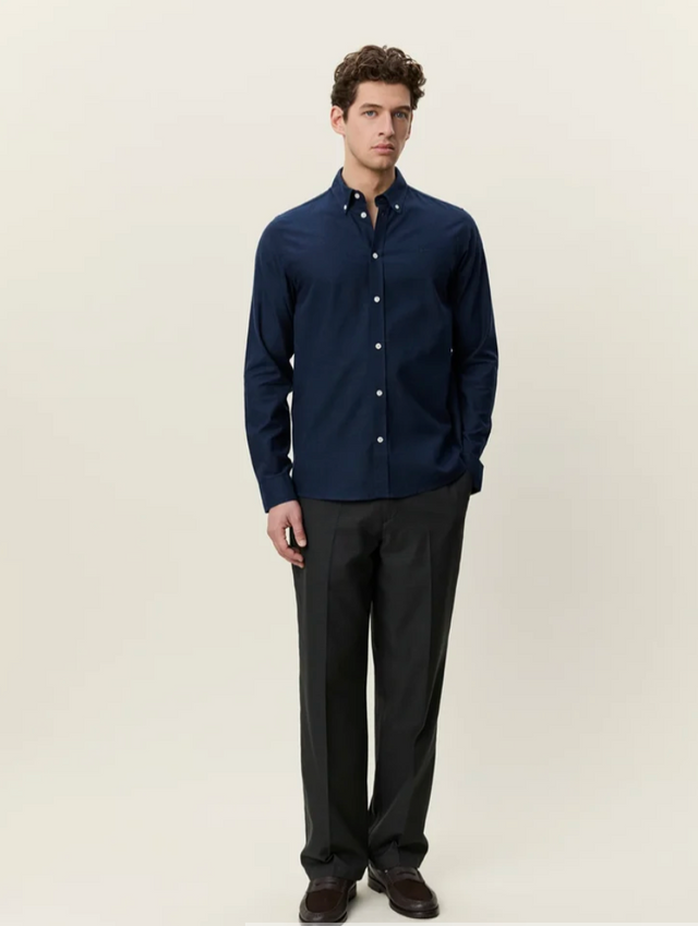 Les Deux Soft Flannel Shirt Dark Navy