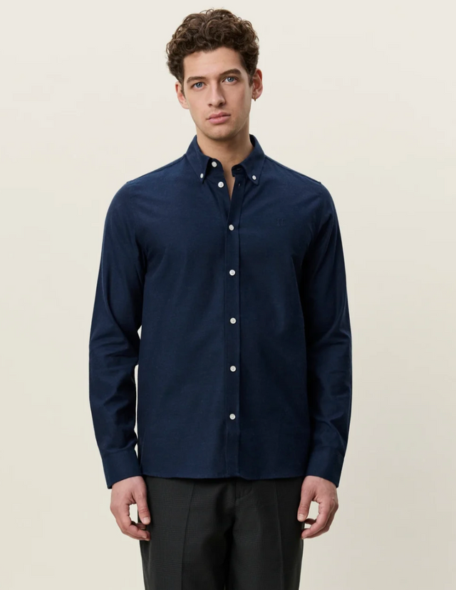 Les Deux Soft Flannel Shirt Dark Navy