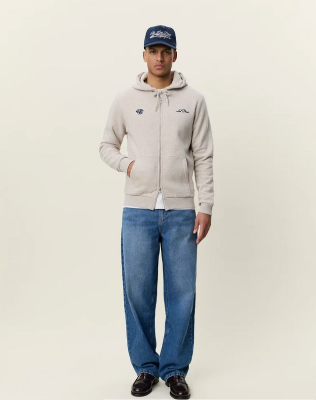 Les Deux Zipper Hoodie Light Sand Melange