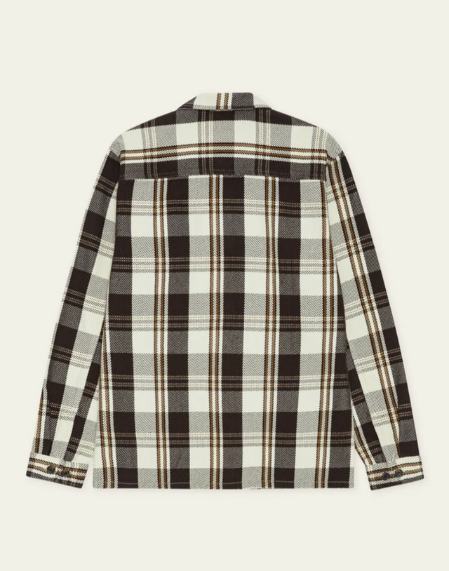 Les Deux Structured Check Overshirt Dark Sand