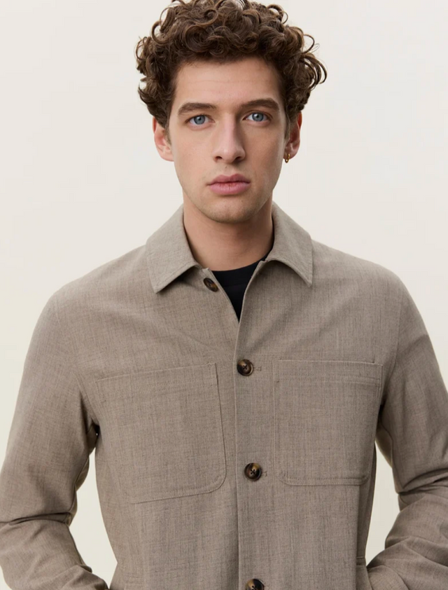 Les Deux Como Hybrid Jacket Dark Sand Melange