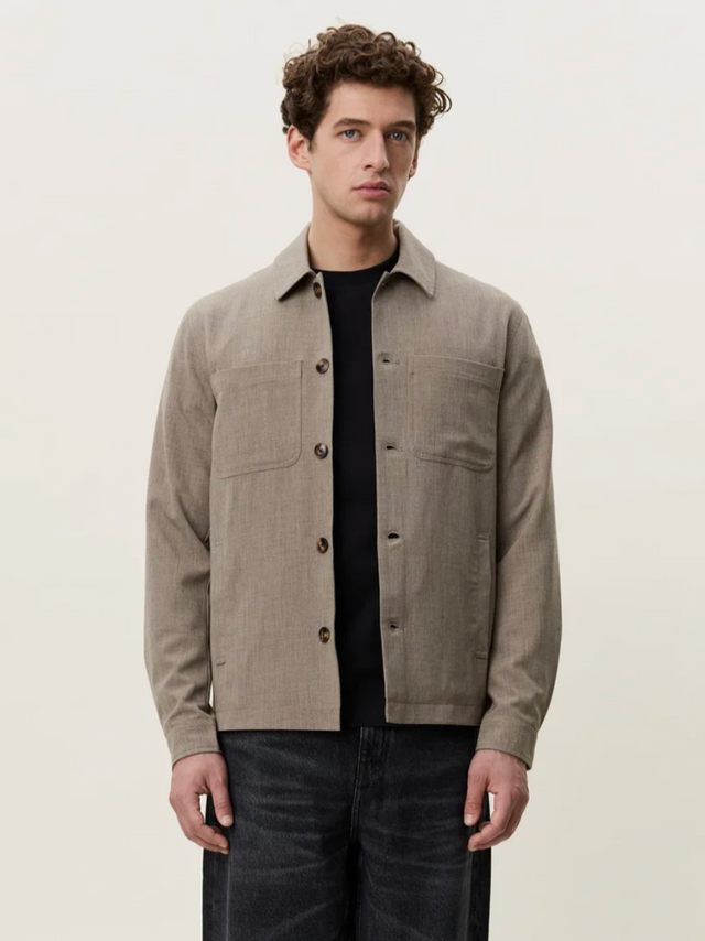 Les Deux Como Hybrid Jacket Dark Sand Melange