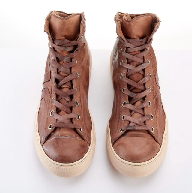 Culture of Brave Individual Courage Mid Cut Brown Leather Sneaker