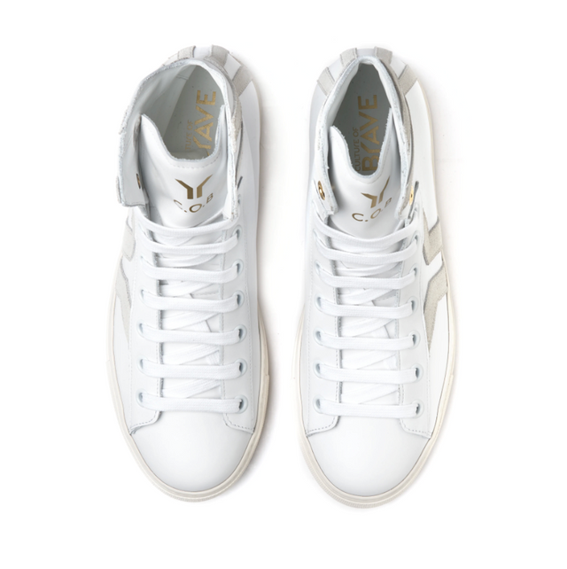 Culture of Brave Resilient Mid Cut White Leather Sneaker