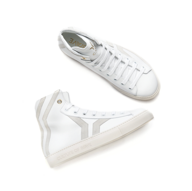 Culture of Brave Resilient Mid Cut White Leather Sneaker